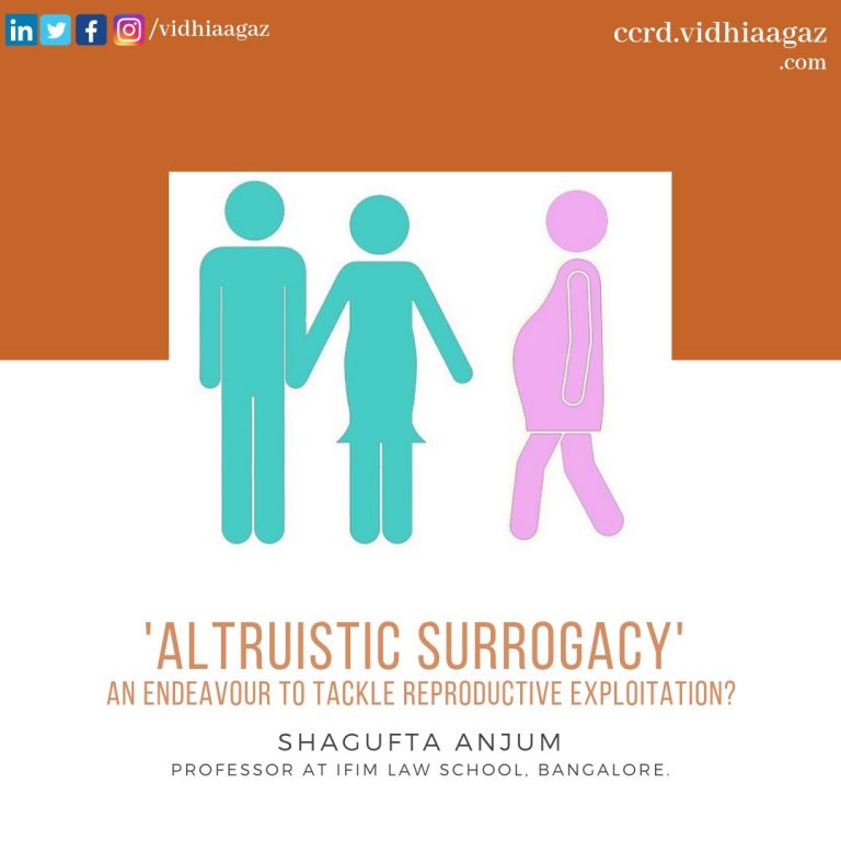 Altruistic Surrogacy: An Endeavour to Tackle Reproductive Exploitation?